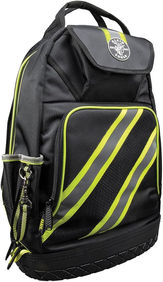 Backpack, Electrician Tool Bag, Tradesman Pro Organizer, Hi Viz, 39