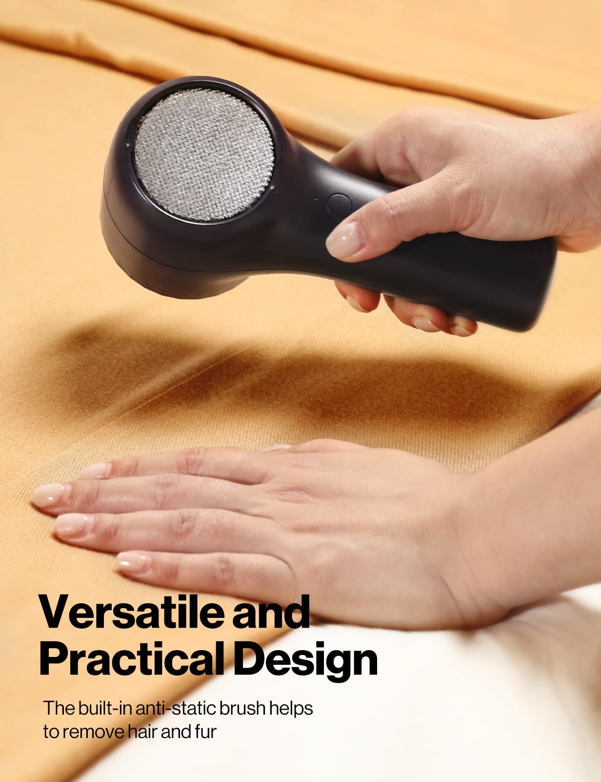 VASSON Fabric Shaver, Sweater Shavers to Remove Pilling, High-Perf Defuzzer, Rechargeable Electric Lint Shaver for Fuzz and Lint Balls from Clothing, Upholstery, Bedding (Black)