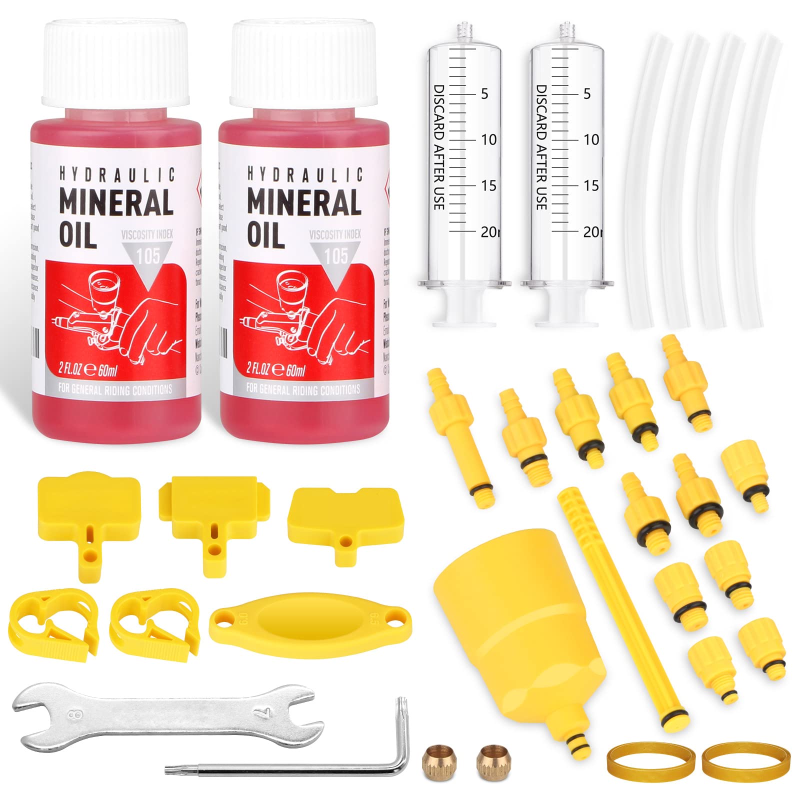 Brake Bleed Kit with Mineral Bicycle Brake Fluid 120ml Hydraulic Disc MTB Bike Brake Bleeding kit for Shimano,TEKTRO, MAGURA