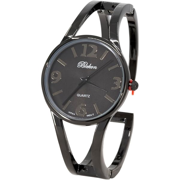 Women\'s White Black Analog Quartz Metal hinged Bangle Pearl Cuff Bracelet Watch Blekon Original Mother of Pearl Cuff Bracelet Watch for  main image 3
