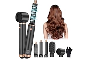 UTRYGLOSS 5 in 1 Hair Dryer Brush Set, Air Curler Wrap Hair Styler Blow Dryer Brush with 3 Temps, Upgrade Negative Ion Hot Air Brush Curling Brush Iron, Hair Styling Tools for Dry Curl Straighten