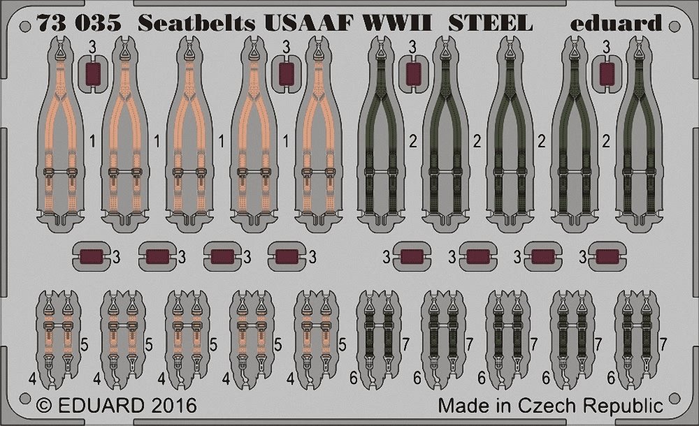 Eduard Photoetch 1:72 - Seatbelts USAAF WWII Steel