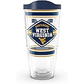 Tervis West Virginia Mountaineers - First String Made in USA Double Walled Insulated Tumbler Travel Cup Keeps Drinks Cold & Hot, 24oz, Classic