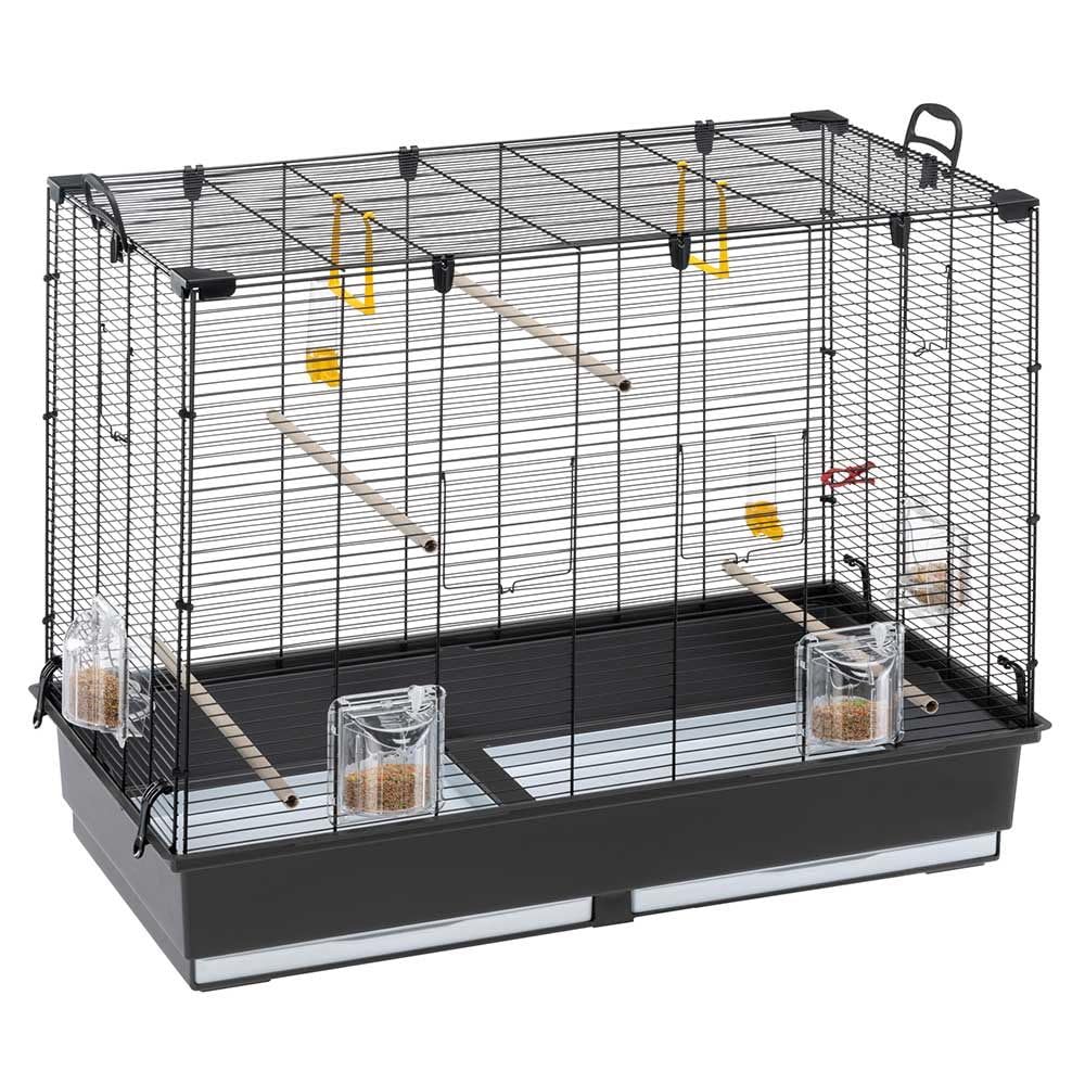 Ferplast Large Cage for Canaries, Parakeet Cage Exotic Bird Cage PIANO 6, with Revolving Feeders and Accessories, 87 x 46.5 xh 70 cm