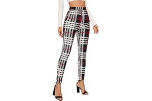 SweatyRocks Women's Casual Skinny Leggings Stretchy High Waisted Work Pants