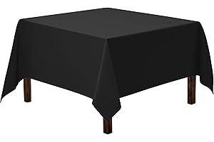 Gee Di Moda Square Tablecloth - 70 x 70 Inch Black Table Cloth for Medium Square or Round Tables - Heavy Duty Washable Fabric - for Buffet Table, Holiday Party, Dinner, Wedding & Baby Shower