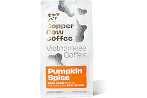 Copper Cow Coffee Premium Vietnamese Coffee: 12oz Ground Pumpkin Spice Coffee