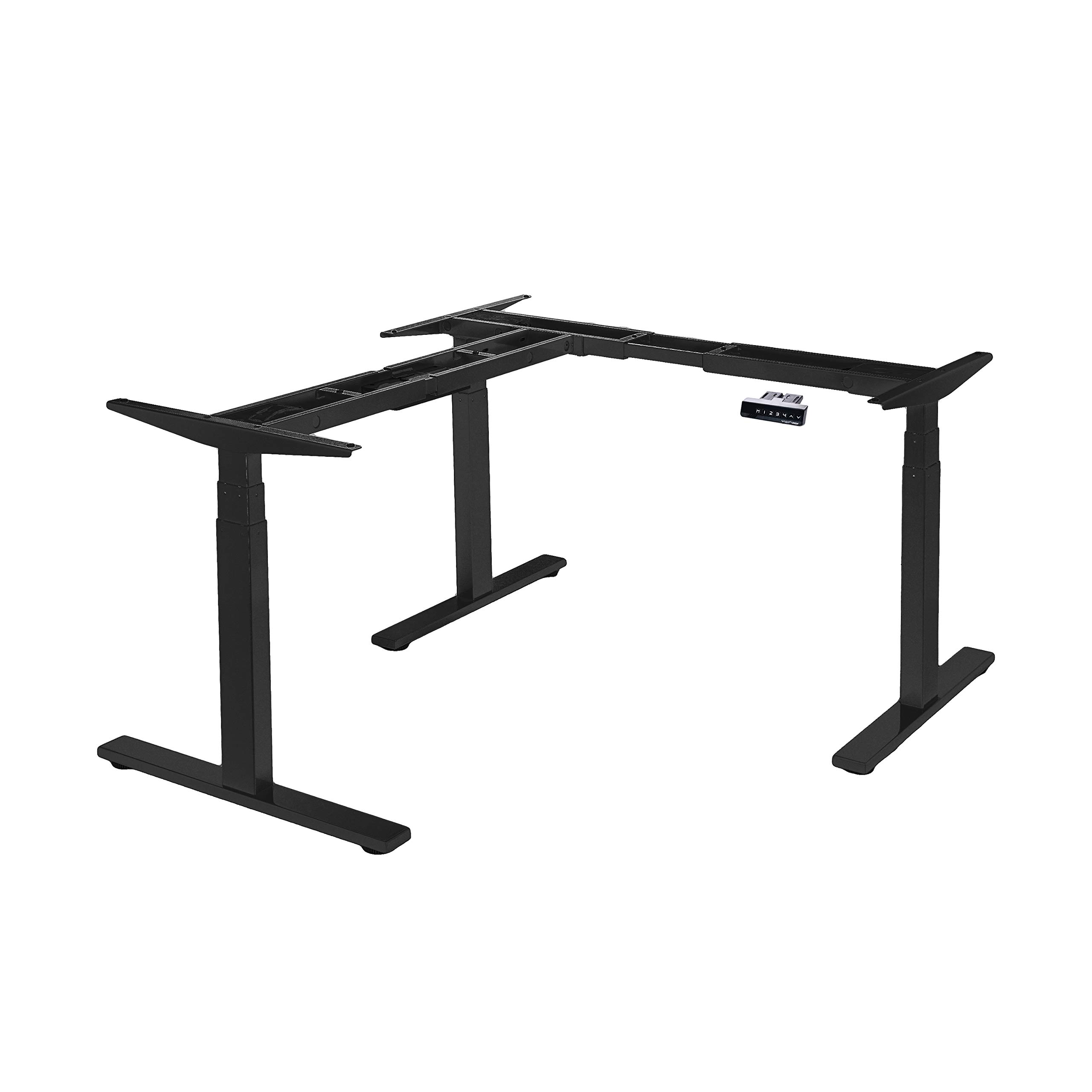 Photo 1 of **JUST THE FRAME/MISSING PARTS**VWINDESK VJ301 L Shaped Electric Height Adjustable Standing Corner Desk Frame Only W/Triple Motor, Ergonomic Sit Stand Up Height Adjustable Steel Base with Digital Memory Keypad (Black)