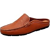 Go Tour Mens Mules Clog Slippers Breathable Punching Leather Slip on Shoes Casual Loafers