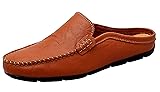 Go Tour Mens Mules Clog Slippers Breathable Leather