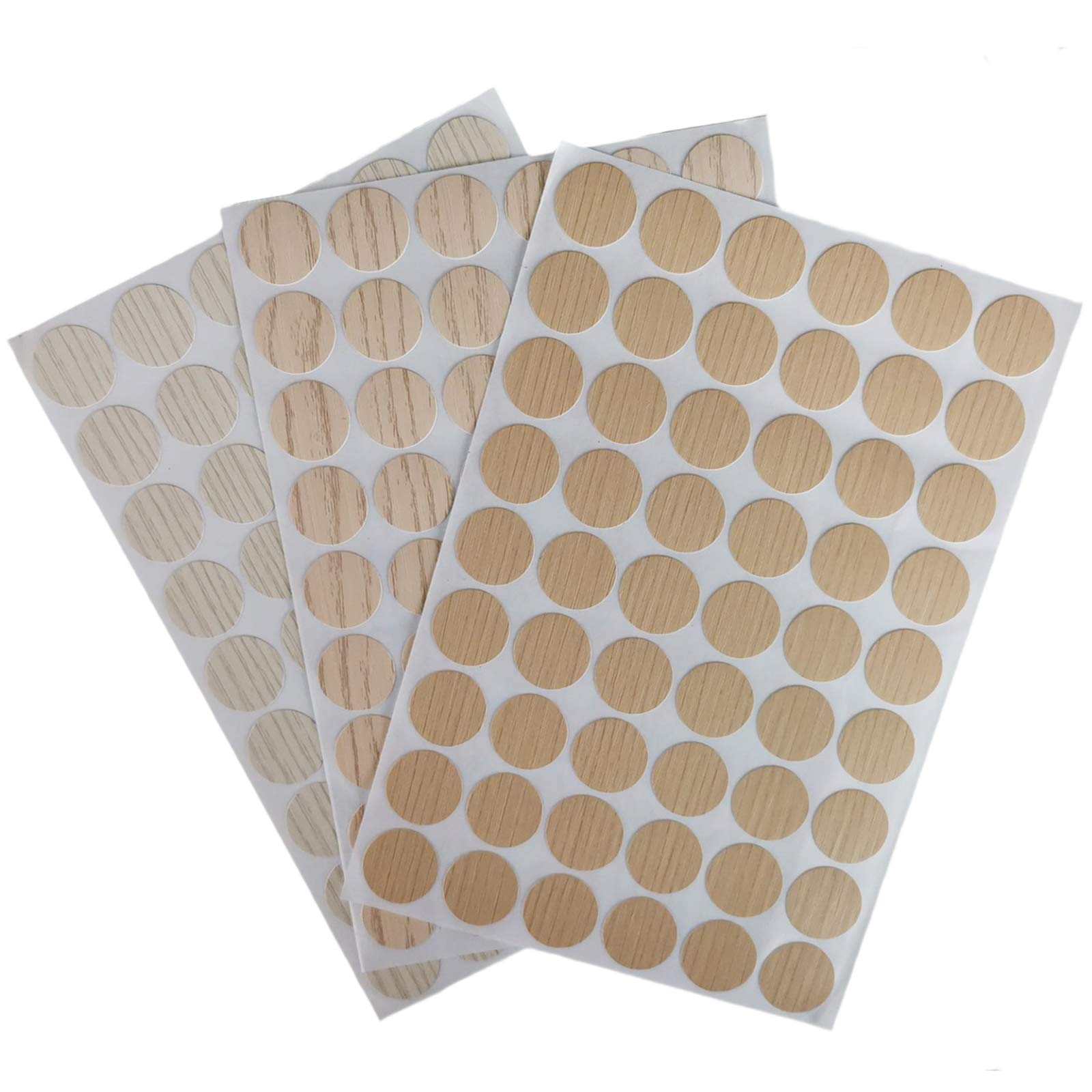 21mm Self Adhesive Screw Cover Caps Stick on Furniture Sticker Screw Hole, Textured Plastic Screw Hole Covers Stickers for Wood Furniture Cabinet Shelve Plate(3 sets) (A)