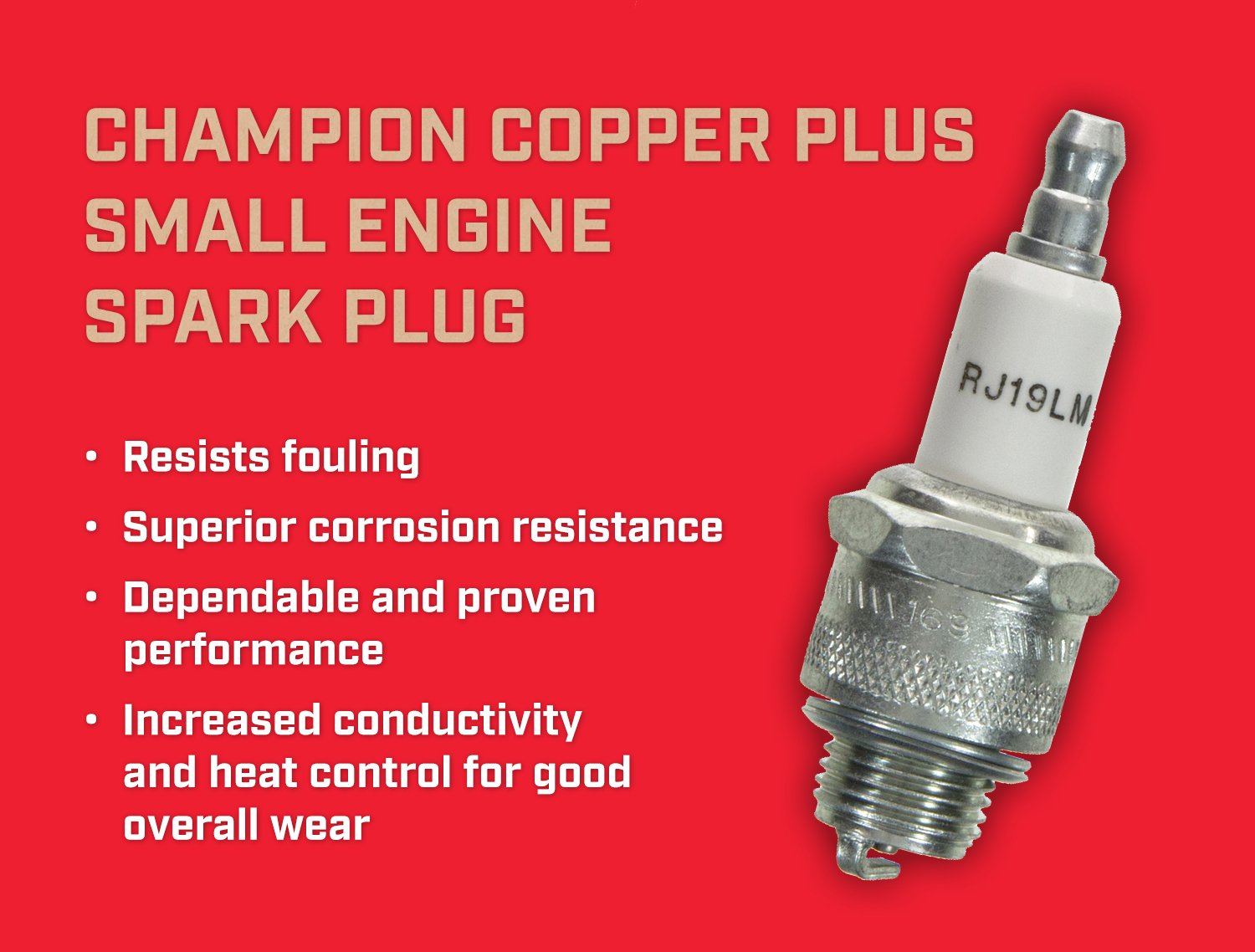 Compatible Champion RJ19LM & NGK BR2LM Spark Plugs 5 & 8 hp 20Pack