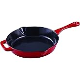 HENCKELS Cast Iron 12-Inch Cast Iron Frying Pan - All Cooktops, Non-Stick Enamel Coated, Cherry