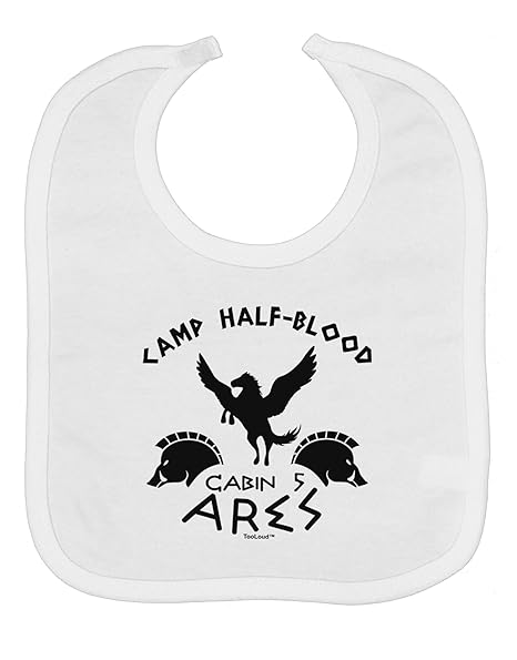 Amazon Com Tooloud Camp Half Blood Cabin 5 Ares Baby Bib White