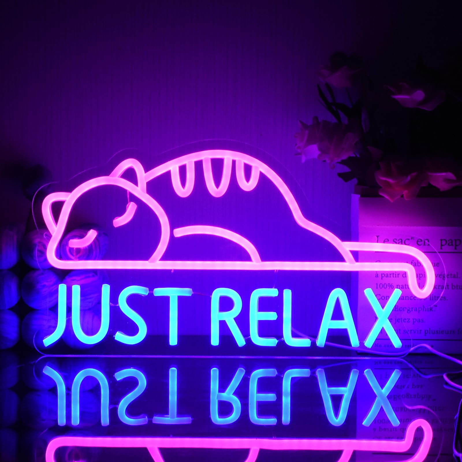 Cat Neon Sign,Cat Neon Signs Bedroom Decoration Neon Lamps USB Powered with Switch Neon Holiday Gifts