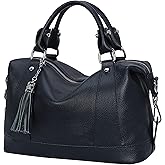 HESHE Womens Genuine Leather Purse Satchel Tote Bags Ladies Real Leather Bags Crossbody Handbags
