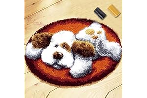 Latch Hook Kits, DIY Crochet Carpet Set, Rug Crochet Kit with Printed Canvas, Hook Yarn Kits for Kids & Adults, Latch Hook Ki