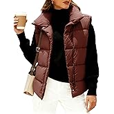 EsheSy Women's Puffer Vest Zip Up Sleeveless Lightweight Stand Collar Padded Gilet