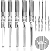 Prgislew 16G Catheter Piercing Needles - 5 Pcs Disposable IV Catheter Needles, Hollow Ear Piercing Needle for Nose, Belly Button, Cartilage, Lip, Nipple, Professional Body Piercing Kit