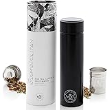 Teabloom All-Purpose Beverage Tumbler - 16 oz - 480 ml - Brushed Metal Insulated Water Bottle / Tea Flask / Cold Brew Coffee 