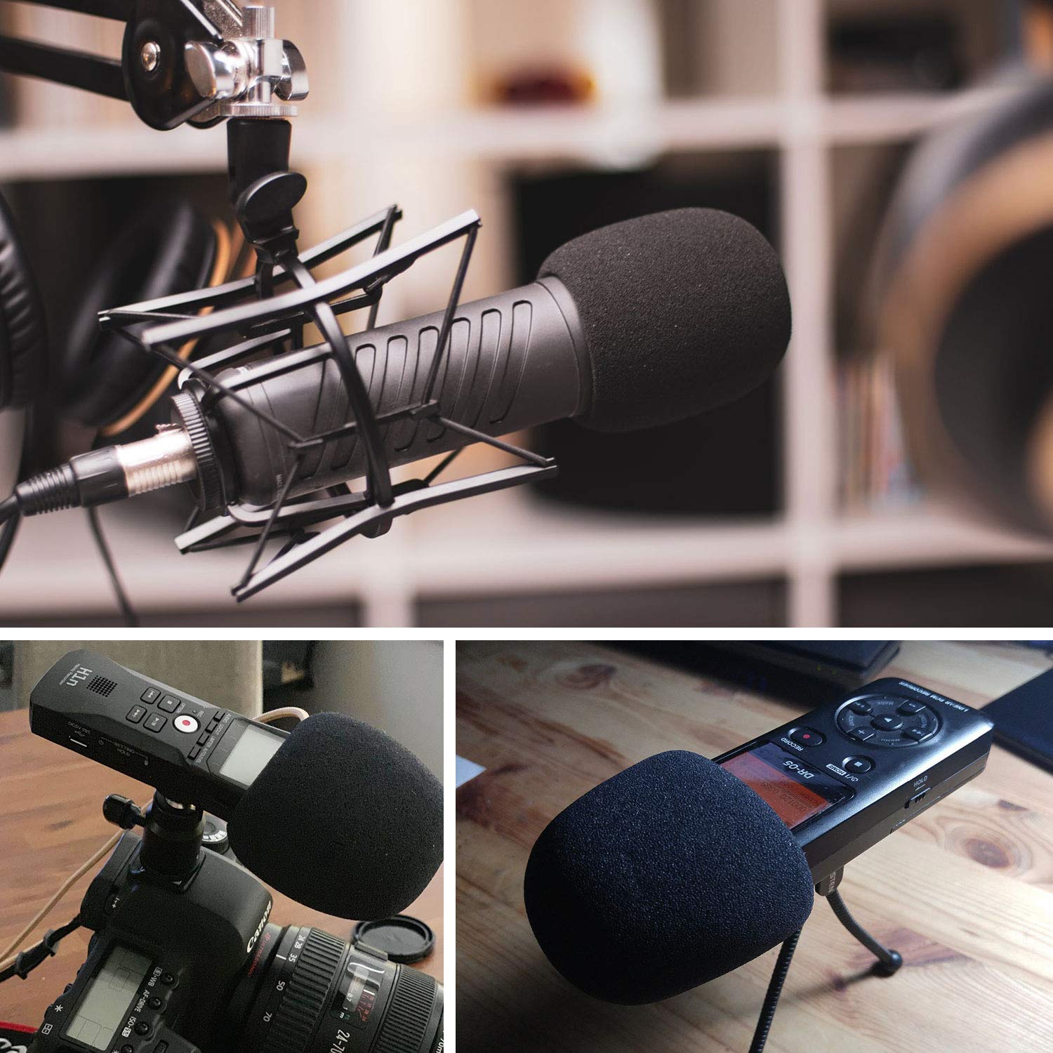 Microphone Cover - Foam Mic Covers Windscreen Suitable for Most Standard Handheld Microphone 6 PCS