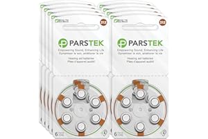 ParsTek Hearing Aid Batteries | Size 312 | Zinc-Air & Mercury Free | Long Lasting | 1.45V | 60 Batteries