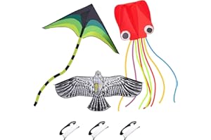 Qtioucp 3 Set Kite for Kids & Adults Handle 100M line for Children Outdoor Game for Kids Easy to Fly Kites, Outdoor Activities,Beach Trip