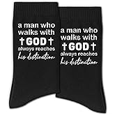 RZQIJ Christian Socks for Men, Biblical Crew Socks Gifts for Dad Grandpa Husband