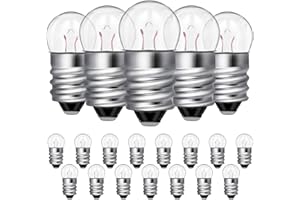 Honoson 20 Pieces Miniature Screw Tiny Light Bulbs Replacement E10 Mini Light Bulbs E10 Socket Miniature Flashlight for Physical Electrical Experiment Screw Base(1.5V, 0.3A)