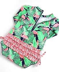 RuffleButts Flamingo Frenzy Long Sleeve One Piece