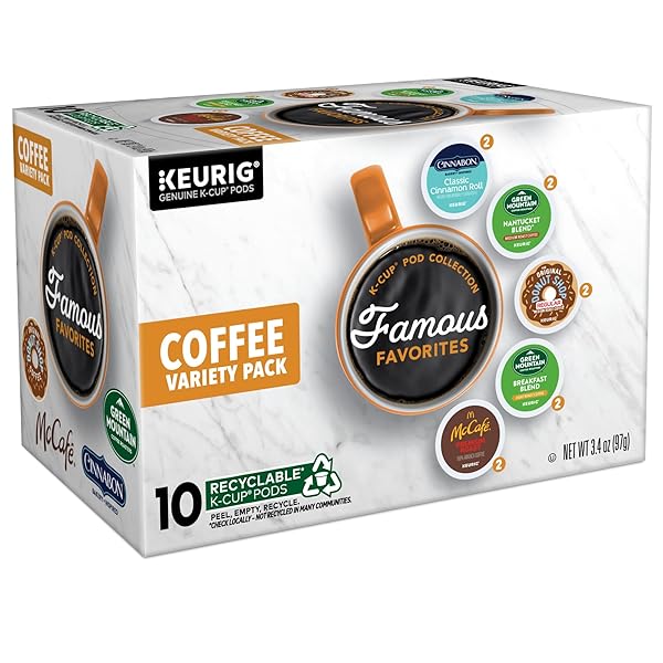 KEURIG FAMOUS FAVORITES VARIETY PACK, SINGLE-SERVE K-CUP PODS, 10 COUNT