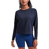 CRZ YOGA Cloud Jersey Pullover Sweatshirt for Women Long Sleeve Soft Casual Crewneck Tops Basic Workout Fall Shirts