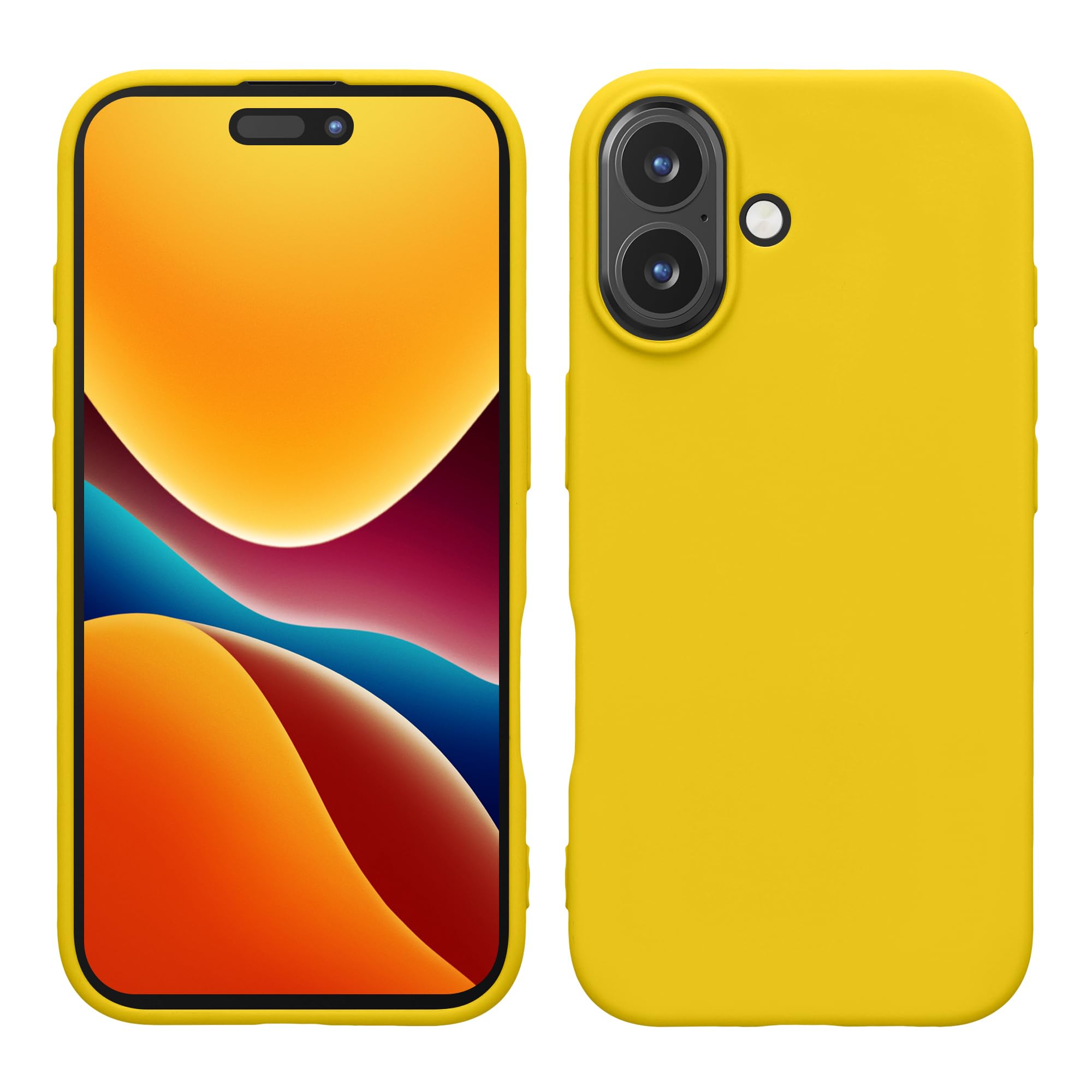 kwmobile Case for Apple iPhone 16 Case - Soft Cover - Shockproof TPU Material - Wireless Charging - Radiant Yellow