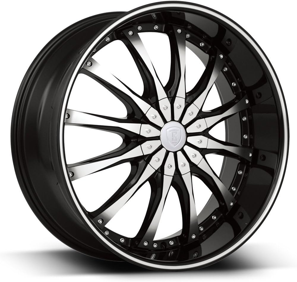 20" Inch Borghini B8 Black Machine Wheels Rims | Set of 4 | Fits (2008-2016) Hyundai Genesis Coupe | Includes 2 Kulture Motorsports Decals