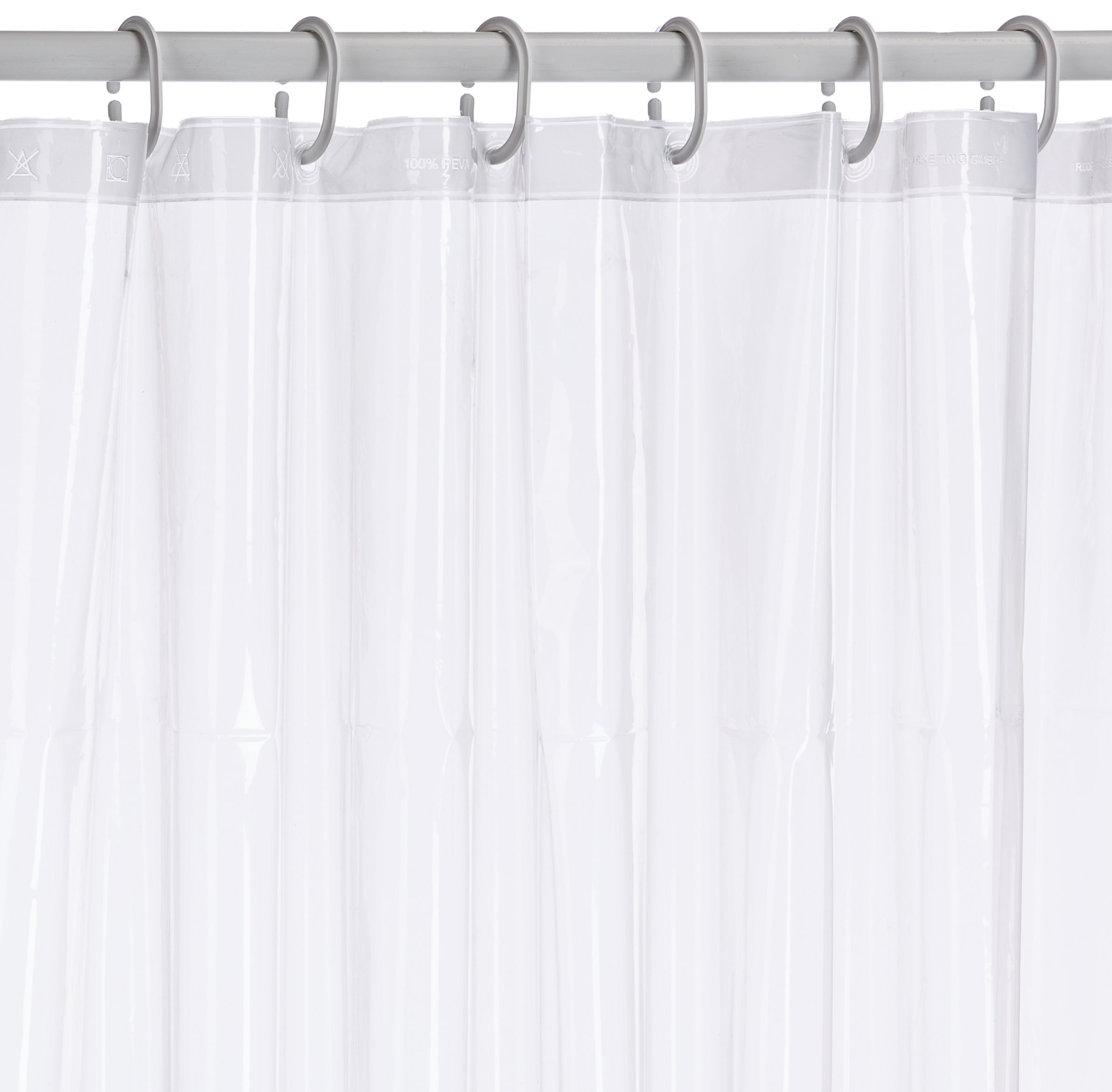 Ridder Brillant 361000-350 Shower Curtain 120 x 200 cm with Hanging Rings Crystal