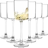 CZUMJJ Elegant Square Wine Glasses Set of 6, All Purpose Red Wine Glasses for Birthday, Wedding, Party - 9.5 oz, Clear