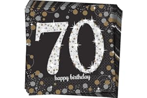 Amscan 511964 Sparkling Celebration 70 Luncheon Napkins, Multicolor, One Size, 16ct