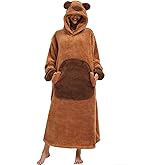 Très Chic Mailanda Wearable Blanket Hoodie for Women– Oversized Fleece Sweatshirt with Cute Animal Hood for Adults