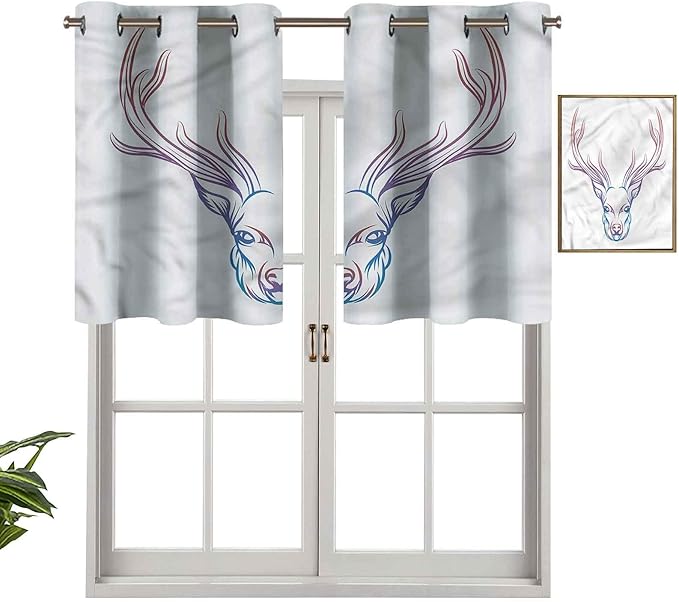 Hiiiman Cenefa moderna para ventana, diseño artístico de ciervos, juego