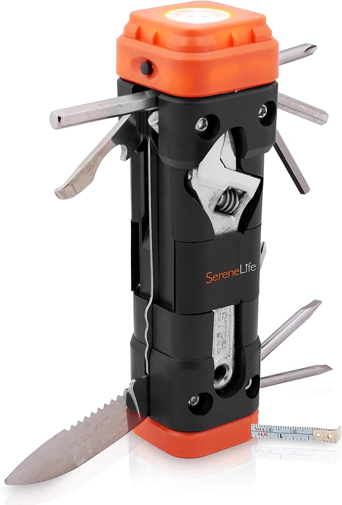 Serene Life Emergency Survival Multi Tool Kit 13 Piece Portable Steel