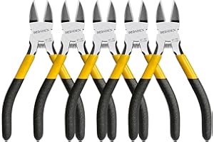 BOOSDEN 5" Wire Cutters, 5 Pack, Precision Cutting Pliers, Ultra Sharp Wire Snips Wire Clippers, Spring Loaded Flush Cutter, Diagonal Cutting Pliers for Jewelry Making Crafting, Wire Cutters Set