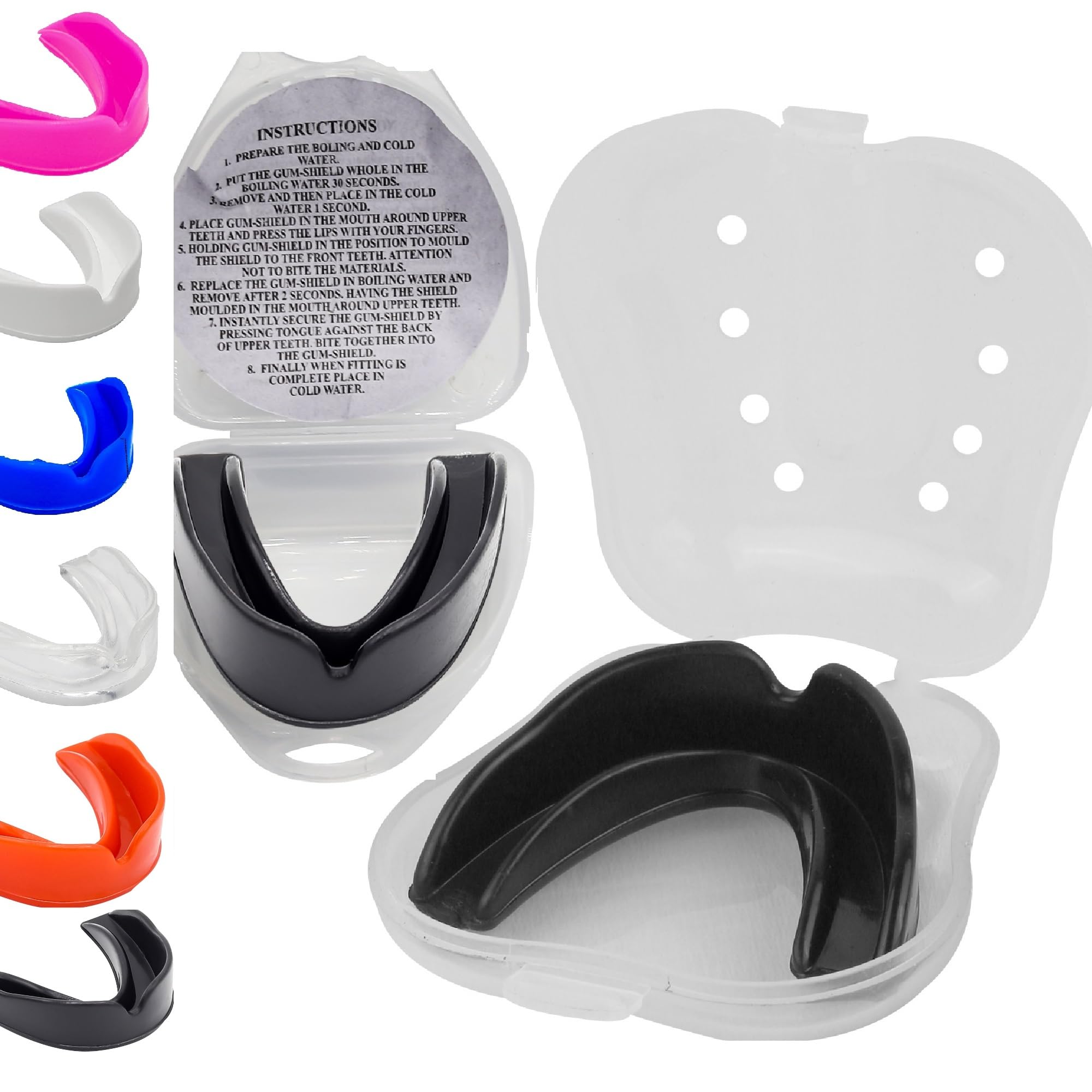 Mouthguards for Sports Gum Shield Kids Mouth Guard Boxing Jaw Protection Slim Fit with Case Rugby Martial Arts Judo Karate MMA Muay Thai Hockey Football Sport Mouthguard Adult Men Junior age 9-12 Year