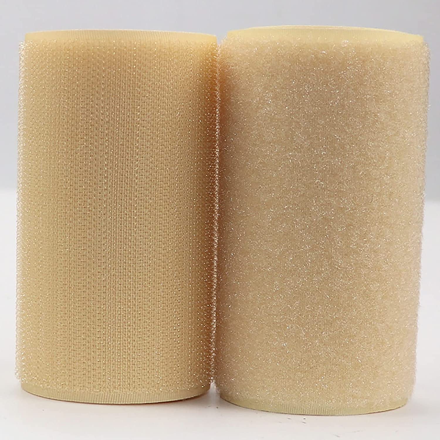 Hook and Loop Strip Tape,Strong ,Sew-On Hook Loop Fastener Tape Tape Nylon Strips Fabric Assembly & Junction Applications for Home and Office (Champagne , 10cm*1M)