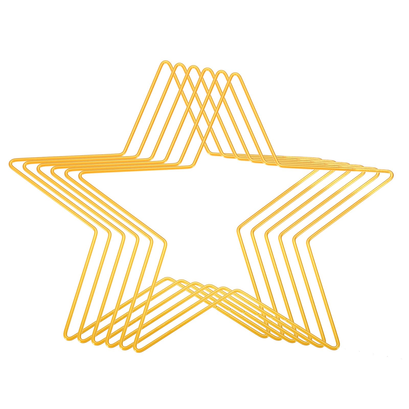 Photo 1 of PATIKIL 9.8" Length Star Dream Catcher Rings, 6 Pcs Metal Macrame Wreath Floral Ring Hoop for Home DIY Craft Wedding Wall Hanging Decoration, Gold Tone