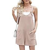VUTRU Womens Summer Casual Rompers Adjustable Shorts Overalls Loose Jumpsuits Summer Outfits With Pockets