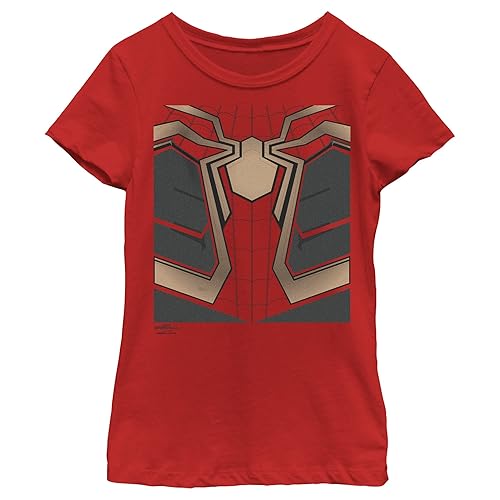 Marvel Girls Way Home Iron Spider-Man Suit Costume Tee, Red, X-Large