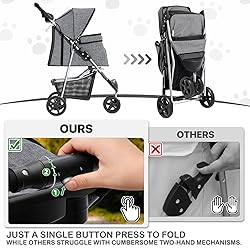 MoNiBloom 3 Wheels Pet Dog Cat Stroller for Small
