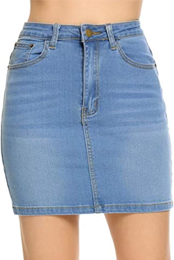 black denim stretch skirt