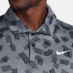 Nike Men's Dri-FIT Tour Golf Polo Dark Grey | White