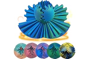 PZAHYAW Gear Ball - GearSphere Fidget Toy, 2024 Gear Sphere Cube Puzzlefor Adults Kids Stress and Anxiety Relaxing,3D Printed Spin Ball or Cube Fidget Toy (Green+Blue)
